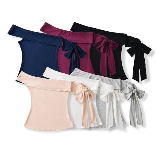 One Shoulder Sleeveless Top with Plain Tie-Up Detail and Asymmetric Cut