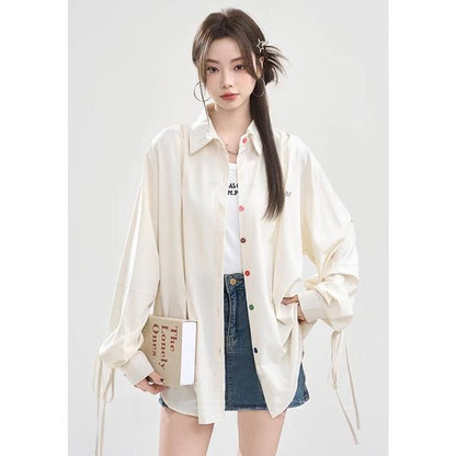 Long-Sleeved Striped Shirt with Pockets