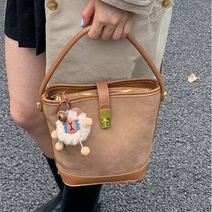 Piped Leather Faux Bag Crossbody