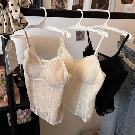 Spaghetti Strap Lace Bustier