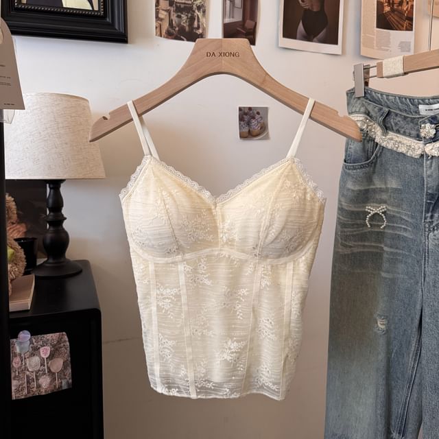 Spaghetti Strap Lace Bustier