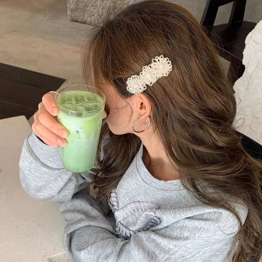 Alloy Clip Hair Floral Crystal Faux Pearl