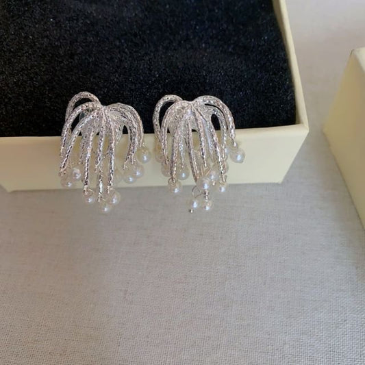 Pearl Faux Alloy Earring Firework Fringed