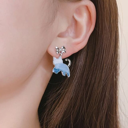 Cat Resin Earring Gradient Alloy Drop