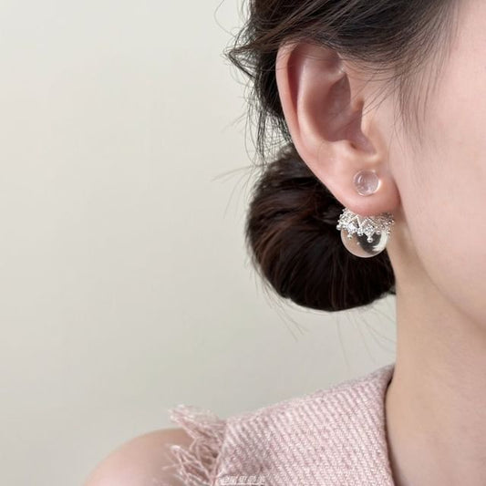 Crown Crystal Bead Jacket Ear Faux