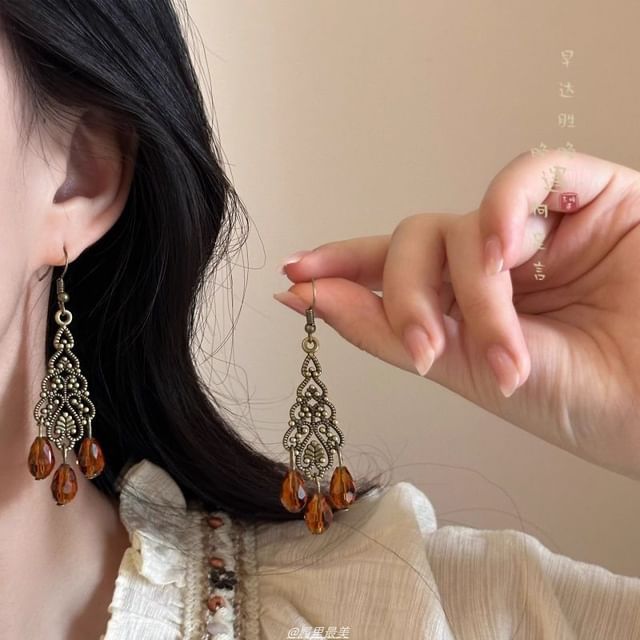 Faux Chandelier Gemstone Alloy Earring