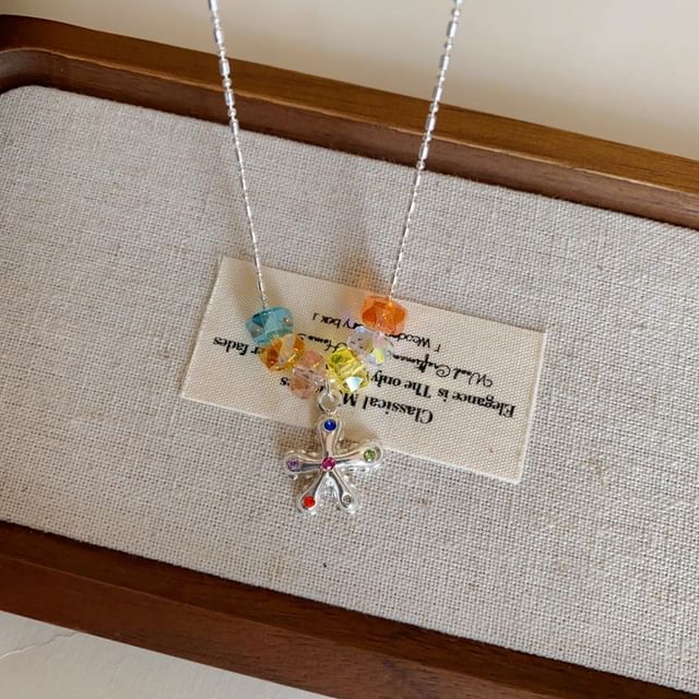 Alloy Pendant Choker Faux Crystal Star