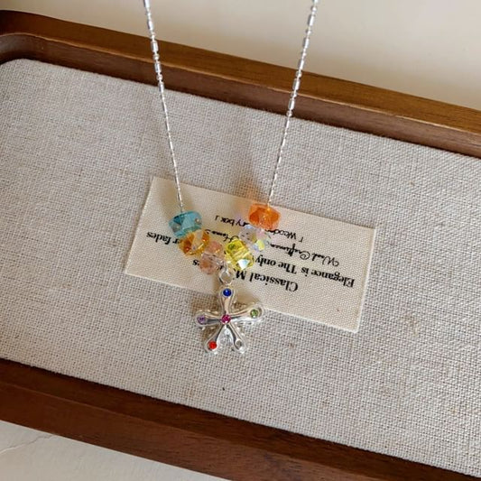 Alloy Pendant Choker Faux Crystal Star