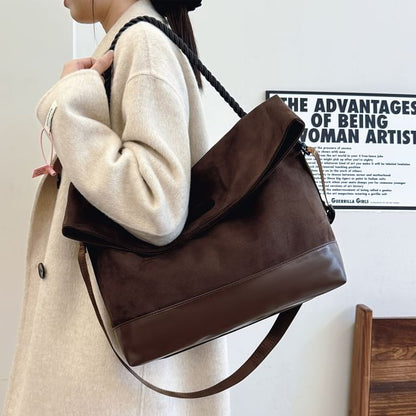 Bag Two Tote Tone Faux Suede