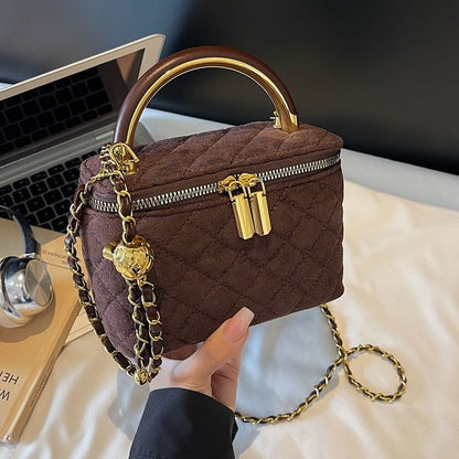 Faux Strap Crossbody Leather Quilted Chain Bag