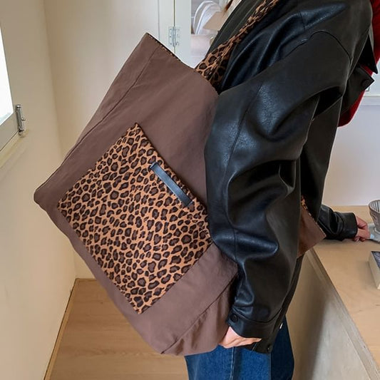 Leopard Tote Print Bag Panel