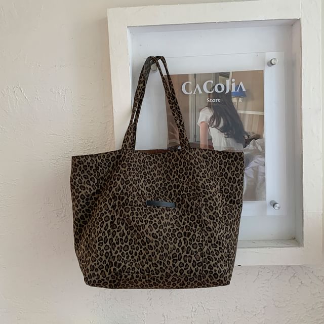 Leopard Tote Print Bag Panel
