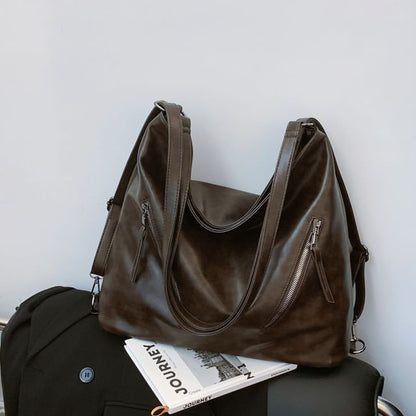 Tote Faux Backpack Leather Zip