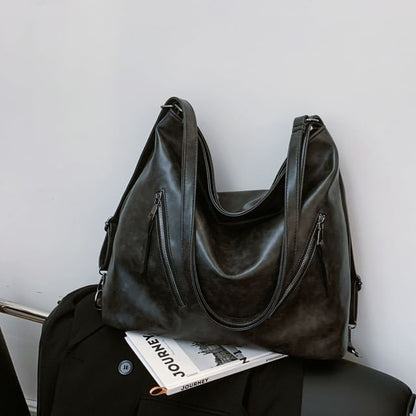 Tote Faux Backpack Leather Zip