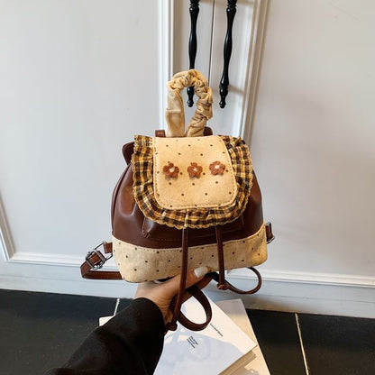 Backpack Panel Ruffle Small Dotted Floral