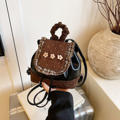 Backpack Panel Ruffle Small Dotted Floral