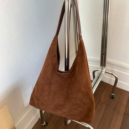 Pouch Bag Suede Faux With Tote