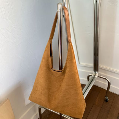 Pouch Bag Suede Faux With Tote