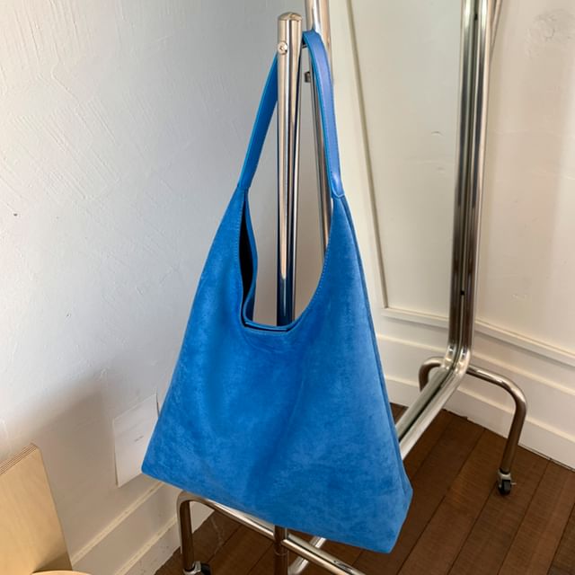 Pouch Bag Suede Faux With Tote