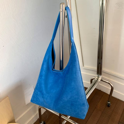 Pouch Bag Suede Faux With Tote