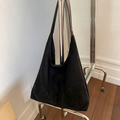 Pouch Bag Suede Faux With Tote