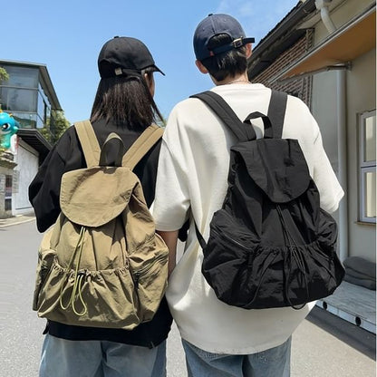 Plain Drawstring Unisex Backpack Nylon