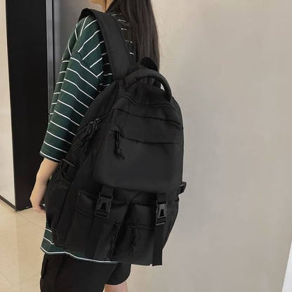 Backpack Buckled Plain Nylon