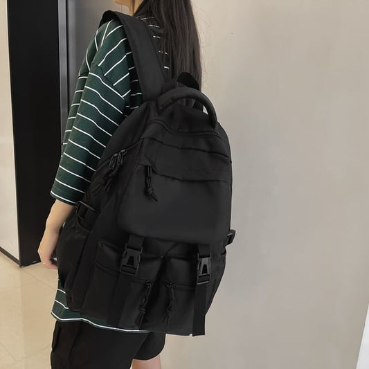 Backpack Buckled Plain Nylon