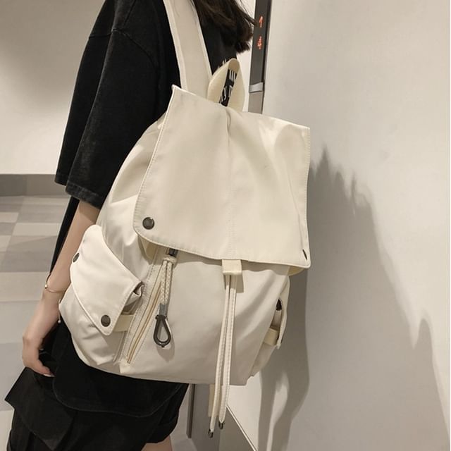 Nylon Plain Drawstring Backpack