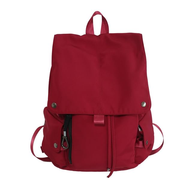Nylon Plain Drawstring Backpack