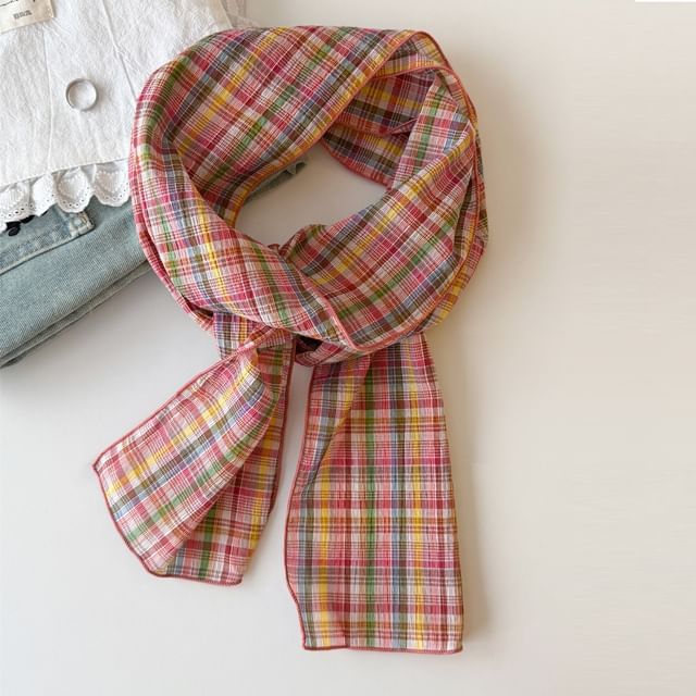 Plaid Headkerchief Scarf /