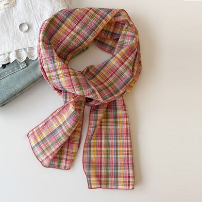 Plaid Headkerchief Scarf /