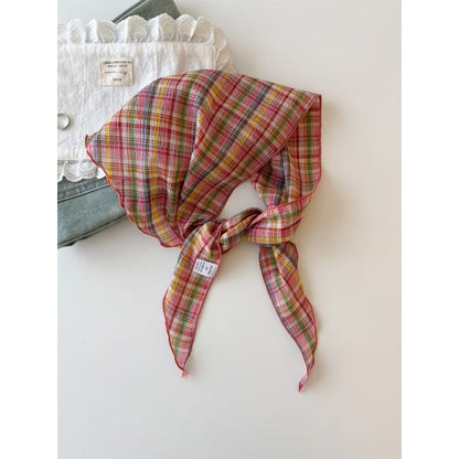 Plaid Headkerchief Scarf /