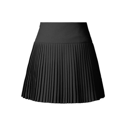 Solid Mini Pleated Skirt with High Waist
