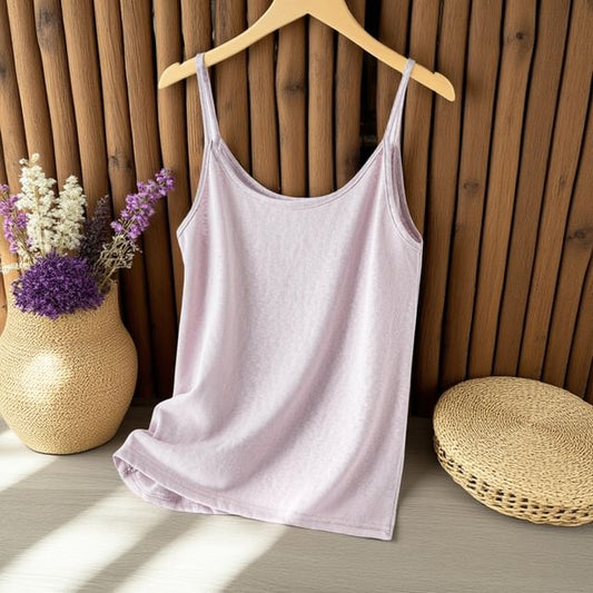 Scoop-Neck Camisole Top in Solid Color Style