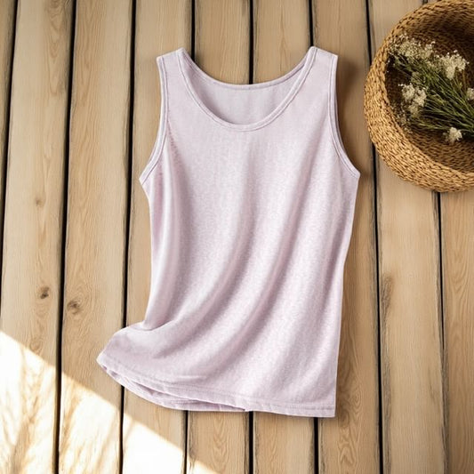 Round-Neck Solid Sleeveless Tank