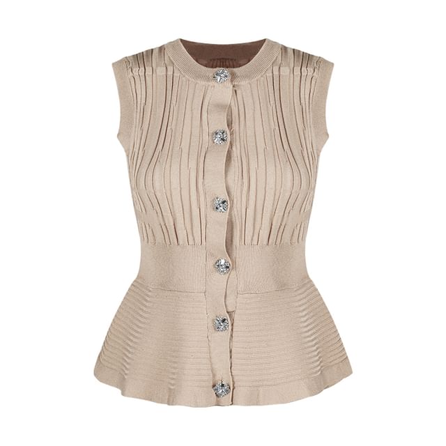 Round Neck Peplum Top & Tiered Mesh Maxi Skirt Set