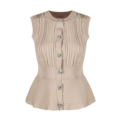 Round Neck Peplum Top & Tiered Mesh Maxi Skirt Set