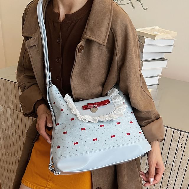 Bag Crossbody Bow Patterned Accent