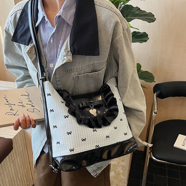 Bag Crossbody Bow Patterned Accent