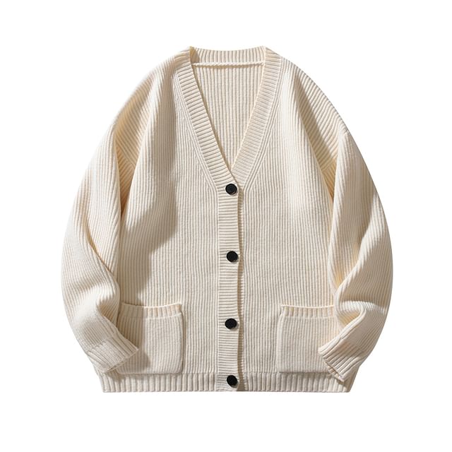 Couple Matching V-Neck Ribbed Cardigan