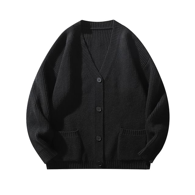 Couple Matching V-Neck Ribbed Cardigan