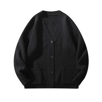 Couple Matching V-Neck Ribbed Cardigan