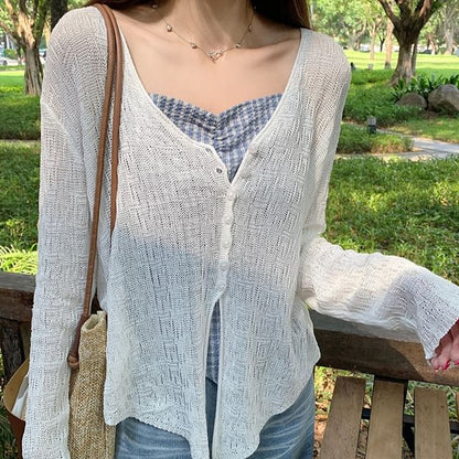V-Neck Solid Lightweight Cardigan