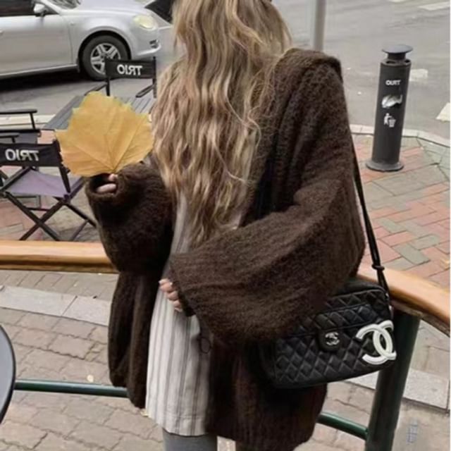 Hooded Open Front Cardigan