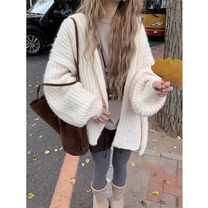 Hooded Open Front Cardigan