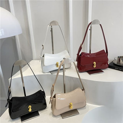 Faux Leather Flap Shoulder Bag