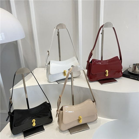 Faux Leather Flap Shoulder Bag