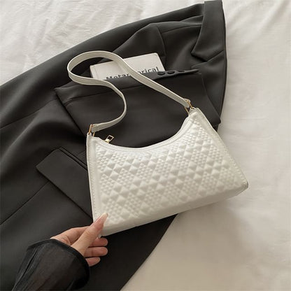Faux Leather Textured Shoulder Bag