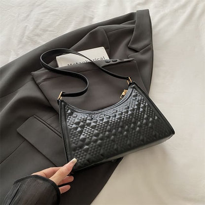 Faux Leather Textured Shoulder Bag